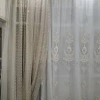 دو تا والان پرده با مروارید|پرده، رانر، رومیزی|تهران, خاک سفید|دیوار