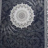 فرش طرح گل زمینه آبی