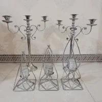 شمعدان و آباژور آبکاری نقره استیل