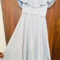 لباس مجلسی آبی ساتن