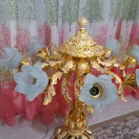 لوستر نقره طلایی|لوستر و چراغ آویز|گلبهار, شهر جدید گلبهار|دیوار