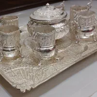 ظروف چایخوری( گالش)۶ نفره قلم تخت جمشید نقره نما|ظروف سرو و پذیرایی|اصفهان, ملک‌شهر|دیوار