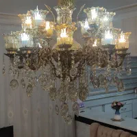 لوستر برنزی سیاه قلم|لوستر و چراغ آویز|قم, پردیسان|دیوار