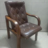 صندلی انتظار چوبی چرمی|مبلمان اداری|اراک, |دیوار