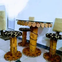 میز دست ساز تنه درخت چوبی