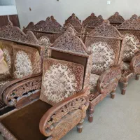 مبل عتیقه منبت چوب گردو قدیمی|مبلمان خانگی و میز عسلی|اصفهان, عسگریه|دیوار