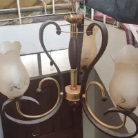 لوستر سه شاخه چوبی