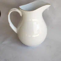 پارچ ریحان لب و دسته طلایی وسفید کارخانه لورین اصف|ظروف سرو و پذیرایی|سردشت, |دیوار