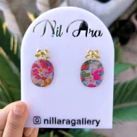 گوشواره طرح گل رزینی|جواهرات|ساری, |دیوار