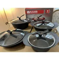 سرویس قابلمه R.S.KA مدل چدن گرانیت ۸ پارچه