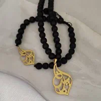 گردنبند و دستبند استیل سفید و طلایی