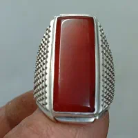 انگشتر دستساز نقره ساچمه نگین مهره قدیمی