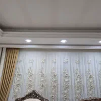 زیر پرده حریر پیله ای سفید روی پرده تور گل برجسته|پرده، رانر، رومیزی|تهران, حمزهآباد|دیوار