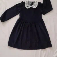 پیراهن مخمل کتان دخترانه