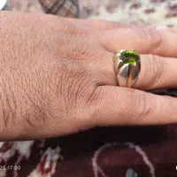 انگشتر زبرجد ابکاری طلا سایز ۶۳ نقره درجه ۱|جواهرات|قم, زند آباد|دیوار