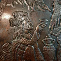 سینی دیوارکوب مسی قدیمی کوردی هدیه دکور عیدی