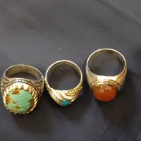 ۳تا انگشتر عقیق و فیروزه نیشابور اصل|جواهرات|خرمآباد, |دیوار