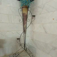 گلدان دکوری سالم همراه با ۱۵ شاخه گل کریستال