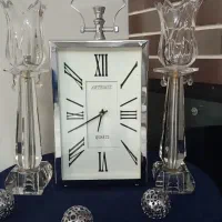 ساعت و شمعدان کریستال