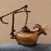 یک جفت قوچ برنج کار دست پرنقش قدمت ۵۰سال