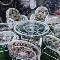 شیک رنگ شاد */فرفورژه بروز ست میز صندلی|مبلمان خانگی و میز عسلی|شیراز, دوکوهک|دیوار