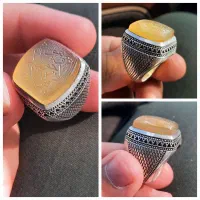 انگشتر نقره . انگشتر مردانه . انگشتر خطی