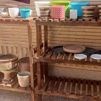 استند۳طبقه ۲ طبقه با چوب روس|گل و گیاه طبیعی|رفسنجان, |دیوار