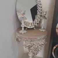 آیینه شمعدان کرم رنگ