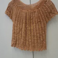 بلوز و دامن قلاب بافی  رنگ مسی