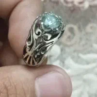 انگشتر موزانایت ابی سبز