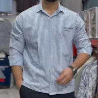 پیراهن باکسی استین بلند راه راه