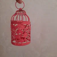 /فانوس جا شمعی فلزی رنگ ثابت /