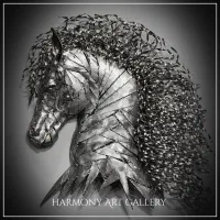 مجسمه فلزی تندیس اسب دیواری