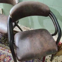 دوعدد صندلی فرفوژه چرمی|صندلی و نیمکت|مشهد, احمدآباد|دیوار