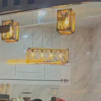 چراغ اویز ست لوستر چوبی فلزی مدرن مستطیل لامپ کافه|لوستر و چراغ آویز|تهران, یوسف‌آباد|دیوار