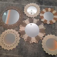 قاب آیینه و دیوارکوب و لوستر مکرومه