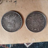 دو عدد سکه یک روپیه هند 1912