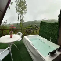 اجاره کلبه سویسی وان جکوزی جنگلی vip|اجارهٔ کوتاه‌مدت ویلا و باغ|نشتارود, |دیوار