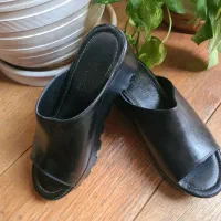 کفش دمپایی صندل چرم طبیعی زنانه سایز۳۷