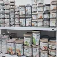 قوطی حبوبات و ادویه نشکن و کریستال درب چوبی و لاکی