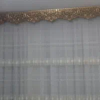 پرده سالن تمیز با کتیبه طلایی|پرده، رانر، رومیزی|رودشت (اصفهان), |دیوار