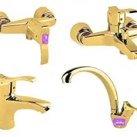 پخش شیرالات مرجان طلایی و سفید و کروم سینک و سرویس