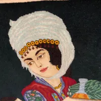 تابلو‌ فرش دستباف دختر کاهو به دست|تابلو فرش|تهران, دروازه شمیران|دیوار