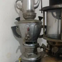 چراغ زنبوری  گردسوز .سماور نفتی کوچک با قوری روسی|کلکسیون اشیاء عتیقه|کوچصفهان, |دیوار