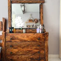 دراور چوب طبیعی کار دست (دراور و دوعدد میز عسلی)