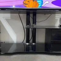 فوری فروش واقعی میز تلویزیون گلس مشکی تمیز