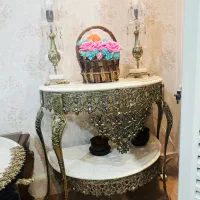 ست آینه و کنسول سلطنتی طلایی در حد نو