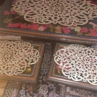 میز جلو مبلی به همراه چهار تا عسلی با رو میزی|مبلمان خانگی و میز عسلی|ملایر, |دیوار