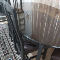 میز ناهارخوری با شیشه سالم