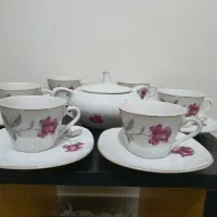 سرویس چایخوری آنتیک  گل سرخی